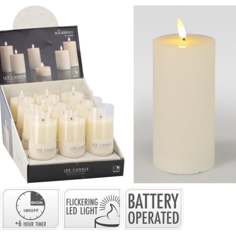 CANDELA LED7X15CM AVORIO TIMER